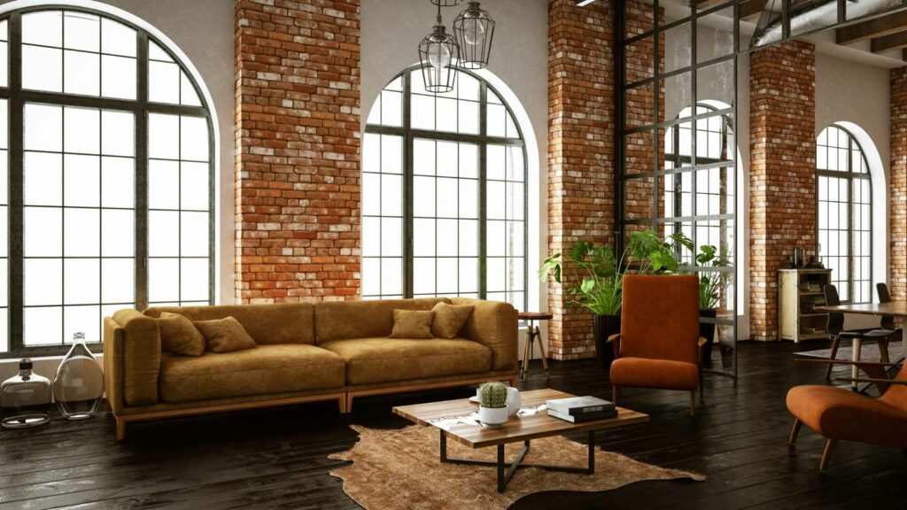 Design d'intérieur industriel : mélange brut et raffiné