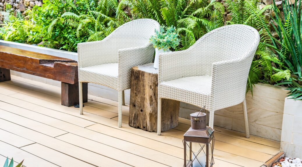 Empty chair decoration outdoor patio