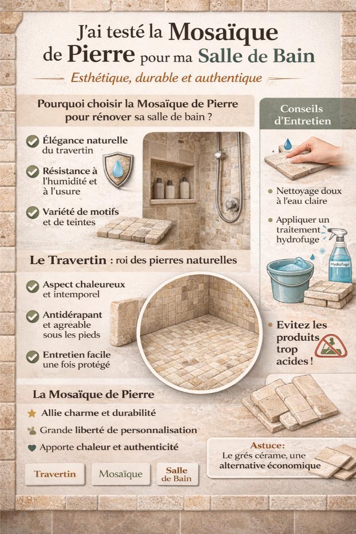 mosaique pierre salle de bain